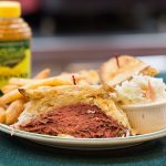 Brent's Deli pastrami sandwich plate with fries