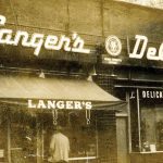 A vintage photo of the original Langer's Deli location on Alvarado, circa 1950
