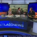 A screen grab of Norm Langer of Langer's Deli appearing on KTLA Morning News